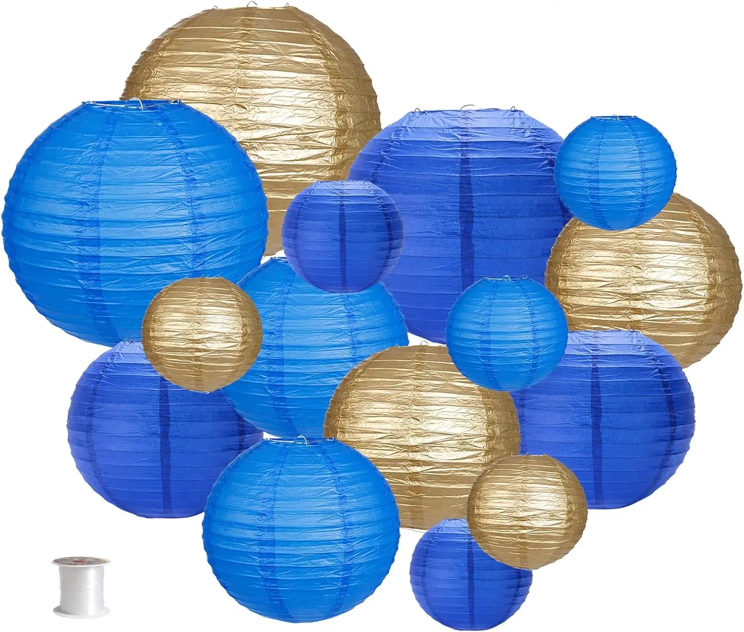 Round Hanging Paper Lanterns Decorations for Graduation Anniversary Under The Sea Birthday Party Supplies Blue Gold 15pcs
Round Hanging Paper Lanterns Decorations for Graduation Anniversary Under The Sea Birthday Party Supplies Blue Gold 15pcs