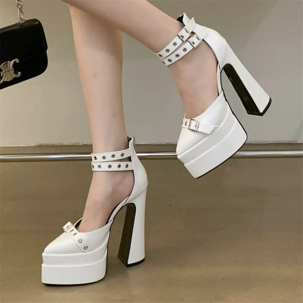 2025 Women High Heeled Shoes Pointed Toe Crude Heel Thick Bottom 15CM Women's Pumps Mujer Buckle Black Dance Platform Sandals
2025 Women High Heeled Shoes Pointed Toe Crude Heel Thick Bottom 15CM Women's Pumps Mujer Buckle Black Dance Platform Sandals