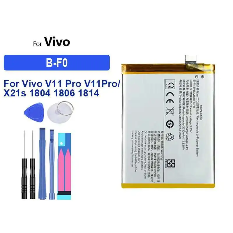 B-F0 Быстрая зарядка для Vivo V11 Pro V11pro X21s 1804 1806 1814 PD1813F_EX Аккумулятор мобильного телефона 3400 мАч
B-F0 Быстрая зарядка для Vivo V11 Pro V11pro X21s 1804 1806 1814 PD1813F_EX Аккумулятор мобильного телефона 3400 мАч