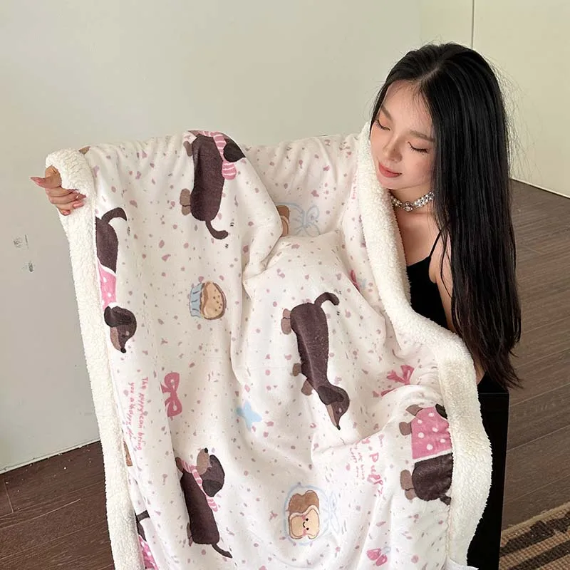 Cartoon Dachshund Thickened Blanket Autumn Winter Girls Children Bedroom Bed Cover Home Sofa Decoration Bowknot Throw Blanket
Cartoon Dachshund Thickened Blanket Autumn Winter Girls Children Bedroom Bed Cover Home Sofa Decoration Bowknot Throw Blanket
