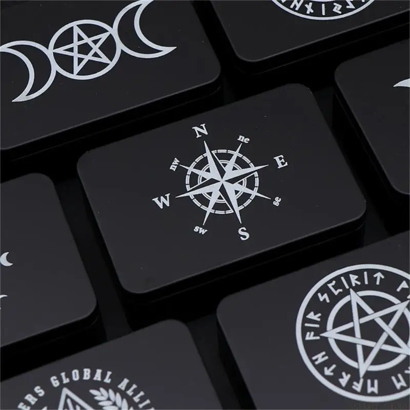 U2JB Card Storage Box Portable Card Container Astrology Box Organizers Unique Pattern Storage Box