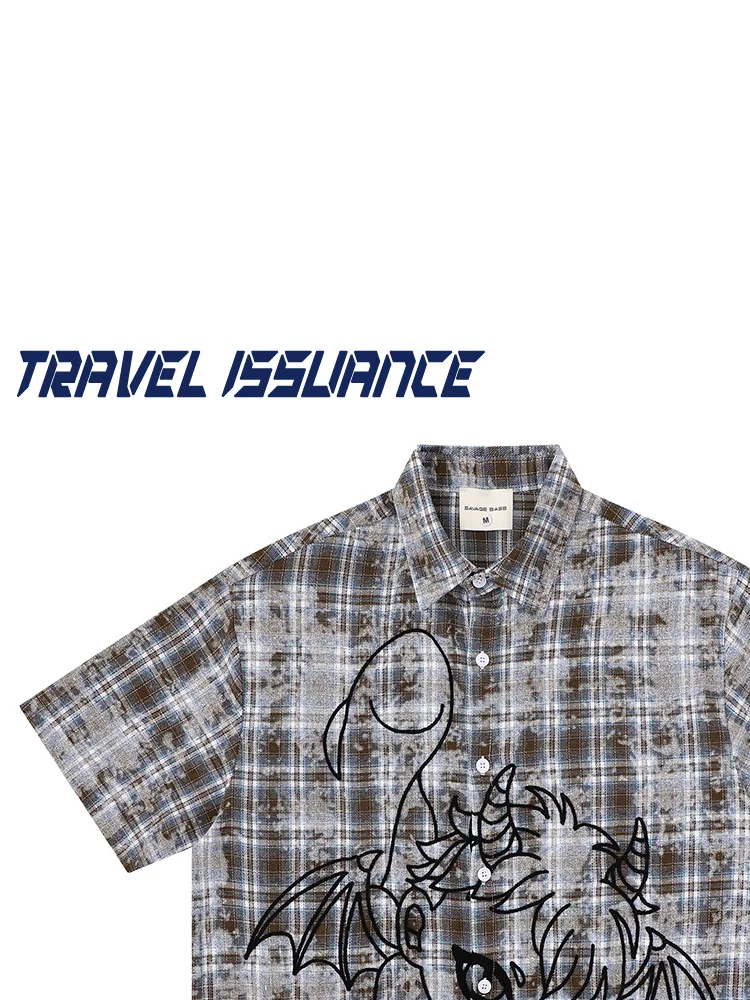 Travel Issuance Plaid Short Sleeve Shirt Men's Loose Fit Dyeing Vintage Style Casual Wear Breathable Cotton Polyester Blend
Travel Issuance Plaid Short Sleeve Shirt Men's Loose Fit Dyeing Vintage Style Casual Wear Breathable Cotton Polyester Blend