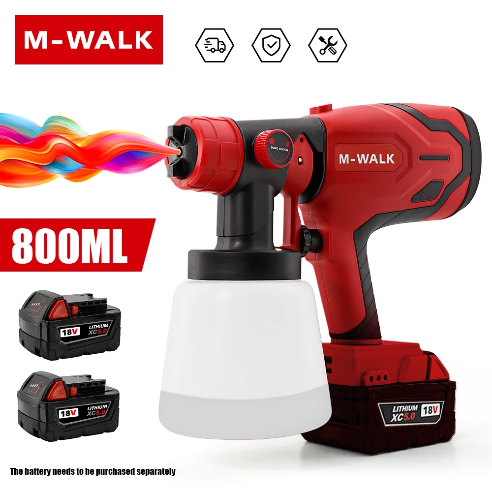 For Milwaukee 18V Battery Pin Cordless Electric Spray Gun Powerful Paint guns Sprayer Auto Furniture Steel Coating Airbrush Tool
For Milwaukee 18V Battery Pin Cordless Electric Spray Gun Powerful Paint guns Sprayer Auto Furniture Steel Coating Airbrush Tool