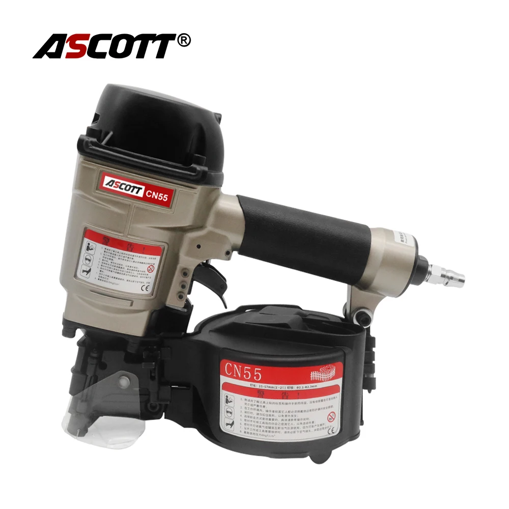 Ascott Coil Nailer CN55 Pneumatic Nailing Machine Siding Nail Gun for Roofing Fencing Sheating Construction
Ascott Coil Nailer CN55 Pneumatic Nailing Machine Siding Nail Gun for Roofing Fencing Sheating Construction