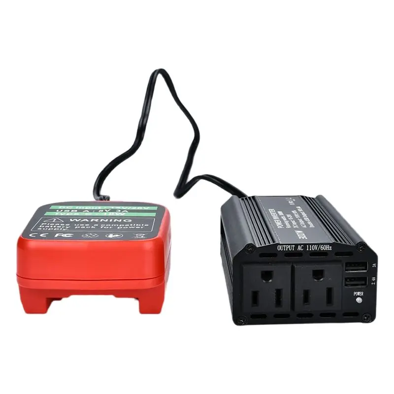 Power 300W For Battery Inverter 18V To 110V DC Adapter With 2 AC Outlets& 2 USB Ports For Car
Power 300W For Battery Inverter 18V To 110V DC Adapter With 2 AC Outlets& 2 USB Ports For Car