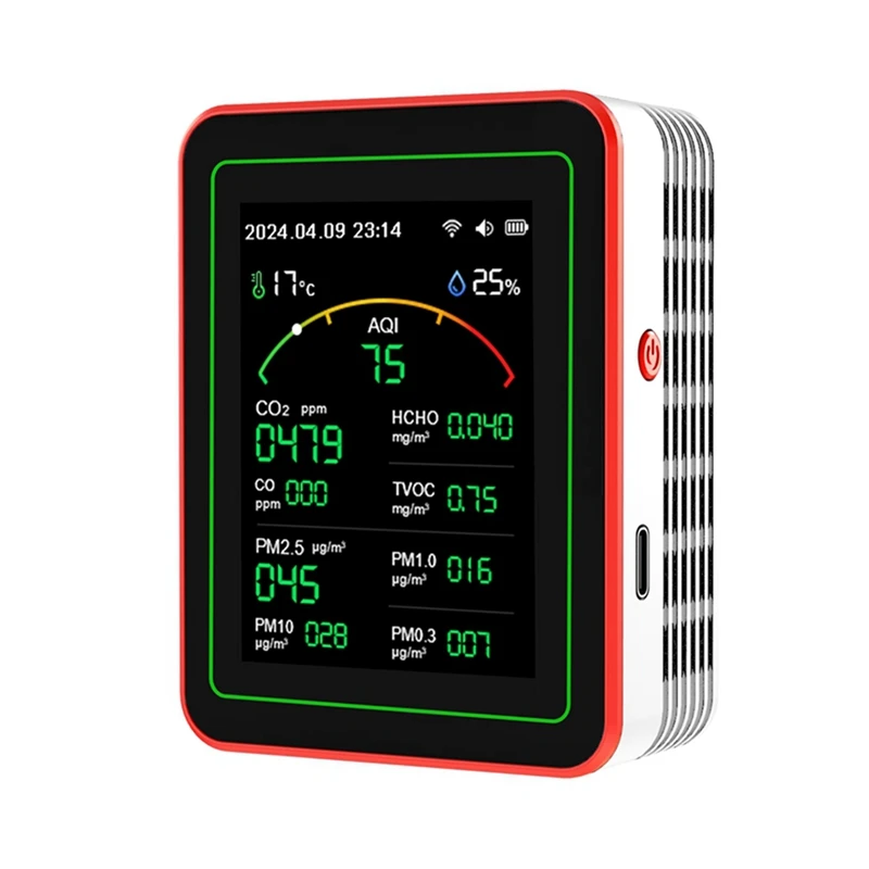 3CGRO-Tuya Wifi 15-In-1 Air Quality Detector Household Portable PM0.3 PM1.0 PM2.5 PM10 CO CO2 Tester With Alarm Function
3CGRO-Tuya Wifi 15-In-1 Air Quality Detector Household Portable PM0.3 PM1.0 PM2.5 PM10 CO CO2 Tester With Alarm Function