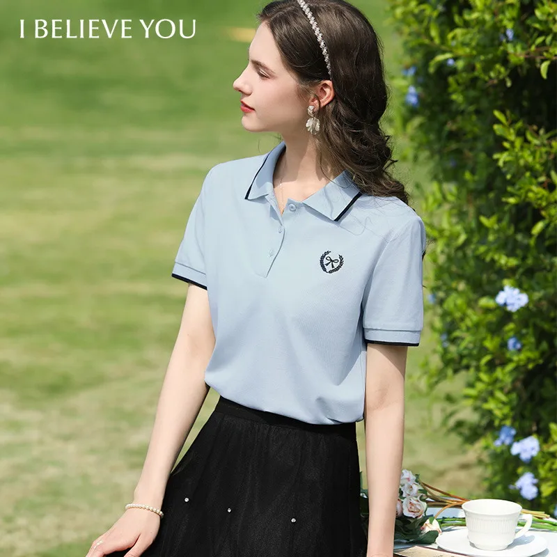 I BELIEVE YOU Casual Short Sleeved Polo Shirt 2026 Summer New Bow Embroidered Contrast Line Fashion Top For Women 2262016328
I BELIEVE YOU Casual Short Sleeved Polo Shirt 2026 Summer New Bow Embroidered Contrast Line Fashion Top For Women 2262016328