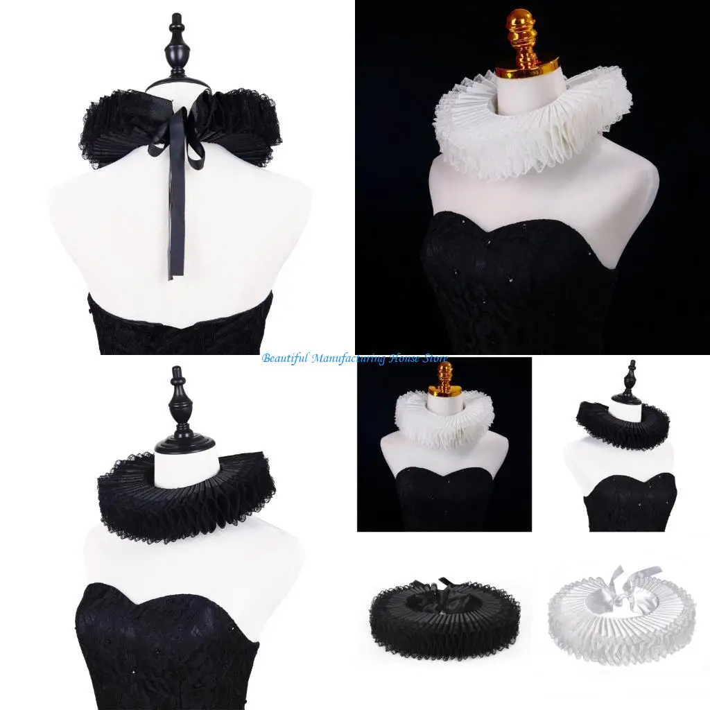 E56A Elegant Elizabethan Neck Ruff Light weight Collar Medieval Costume Collar for Authentic Medieval Attire and Themed Event
E56A Elegant Elizabethan Neck Ruff Light weight Collar Medieval Costume Collar for Authentic Medieval Attire and Themed Event