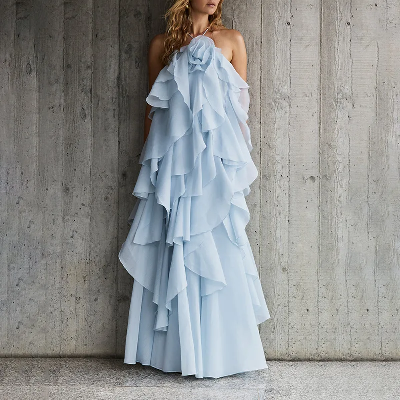 Fashion Patwork Ruffle Maxi Dress for Women 2025 Summer New Casual Loose Holiday Dresses Women's Backless Lace-up Party Gowns
Fashion Patwork Ruffle Maxi Dress for Women 2025 Summer New Casual Loose Holiday Dresses Women's Backless Lace-up Party Gowns