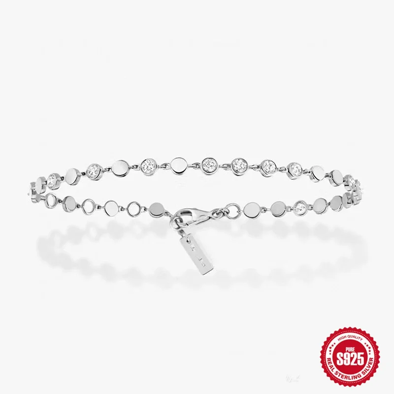 925 Sterling Silver Smooth Diamond Versatile Bracelet for Women Valentine's Day Fine Jewelry High Quality
925 Sterling Silver Smooth Diamond Versatile Bracelet for Women Valentine's Day Fine Jewelry High Quality