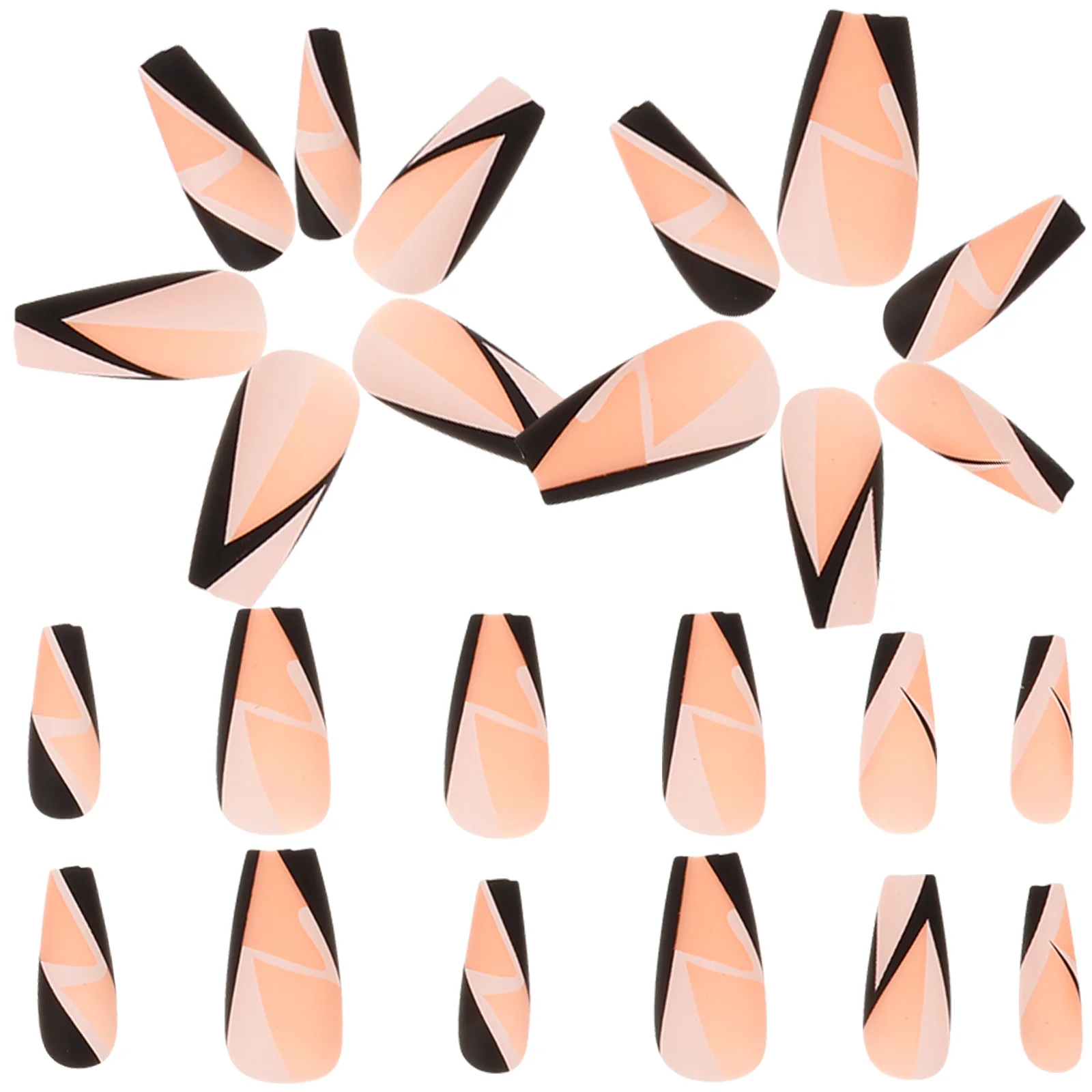 24 Pcs False Nails Stick on Fake Tips Simple Detachable Press Women Kit Black White Geometric Nail Art Long Lasting Safe Plastic
24 Pcs False Nails Stick on Fake Tips Simple Detachable Press Women Kit Black White Geometric Nail Art Long Lasting Safe Plastic