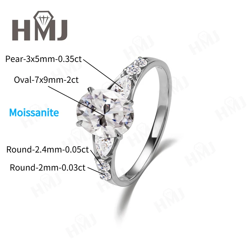2CT Moissanite Oval Cut Ring 925 Silver 18K Plated Pear/Round Accents VVS1 D Color/Champagne Fine Jewelry Gift For Women
2CT Moissanite Oval Cut Ring 925 Silver 18K Plated Pear/Round Accents VVS1 D Color/Champagne Fine Jewelry Gift For Women