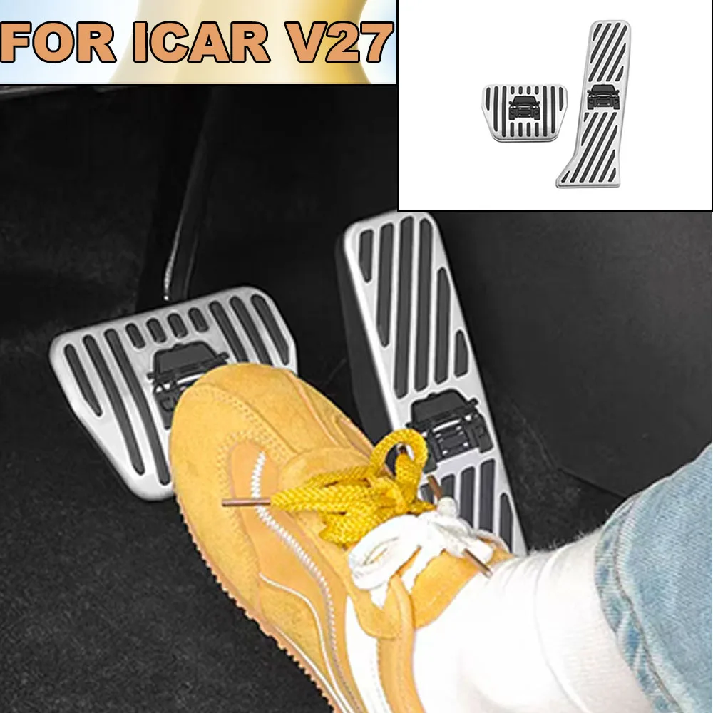 Fit Chery iCAR V27 2026-2027 Durable Stainless Steel Anti-Slip Brake Accelerator Pedal With Car Emblem Covers For Car Upgrade
Fit Chery iCAR V27 2026-2027 Durable Stainless Steel Anti-Slip Brake Accelerator Pedal With Car Emblem Covers For Car Upgrade