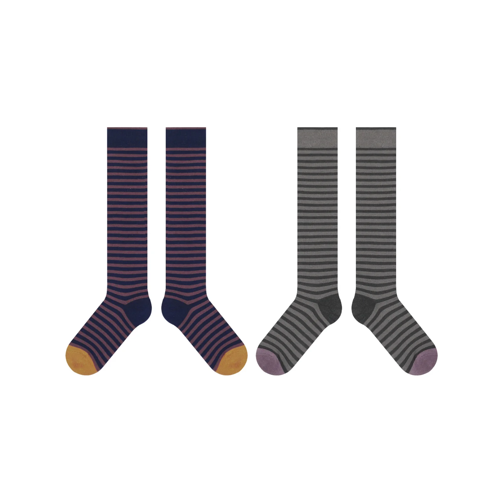 JK striped ins dark calf socks combination set (1 pair each of purple blue + black gray)
JK striped ins dark calf socks combination set (1 pair each of purple blue + black gray)