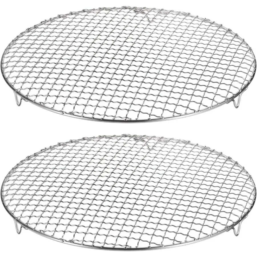 2pcs Round Cooking Rack 13-inch 201 Stainless Steel Cross Wire Barbecue Grill Net with 20mm Legs for Cooking Baking Steaming BBQ
2pcs Round Cooking Rack 13-inch 201 Stainless Steel Cross Wire Barbecue Grill Net with 20mm Legs for Cooking Baking Steaming BBQ