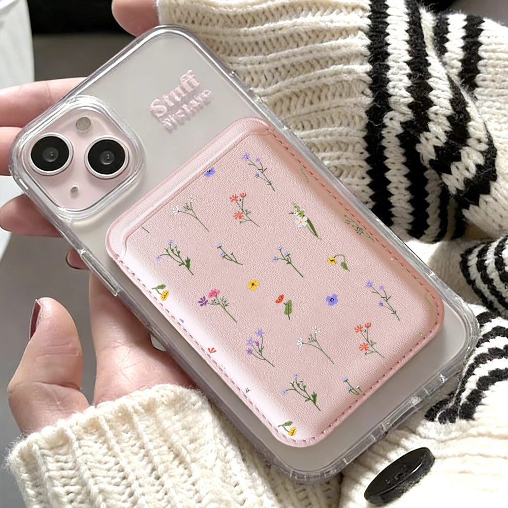 Leather Card Wallet Cover Magnetic Phone Card Holder Cute Flowers Case Suitable For all iPhone For Magsafe Card Phone Back Bag
Leather Card Wallet Cover Magnetic Phone Card Holder Cute Flowers Case Suitable For all iPhone For Magsafe Card Phone Back Bag