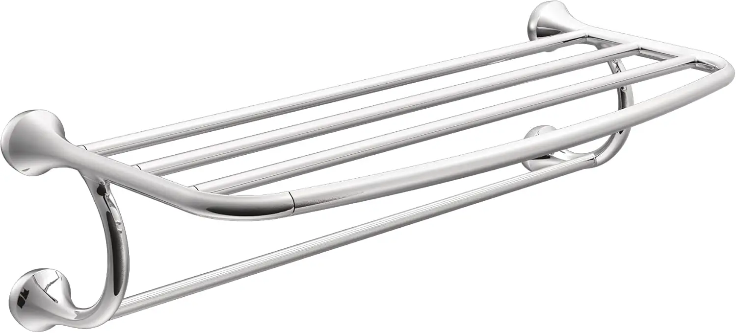 24-Inch Wide Chrome Bathroom Towel Shelf with Bar, Hotel-Style Design for Easy Access
24-Inch Wide Chrome Bathroom Towel Shelf with Bar, Hotel-Style Design for Easy Access