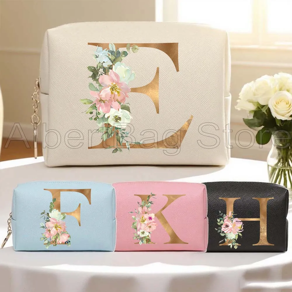 Floral Monogram Initial Letter Gold Alphabet Wedding Gifts PU Leather Case Cosmetic Bags Women Makeup Bag Waterproof Storage Bag
Floral Monogram Initial Letter Gold Alphabet Wedding Gifts PU Leather Case Cosmetic Bags Women Makeup Bag Waterproof Storage Bag