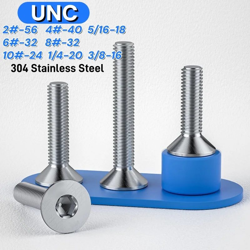 Beicai UNC Stainless Steel Countersunk Hexagon Socket Screws Flat Allen Bolts 2#-56 4#-40 5/16-18 6#-32 8#-32 10#-24~ 3/8-16
Beicai UNC Stainless Steel Countersunk Hexagon Socket Screws Flat Allen Bolts 2#-56 4#-40 5/16-18 6#-32 8#-32 10#-24~ 3/8-16