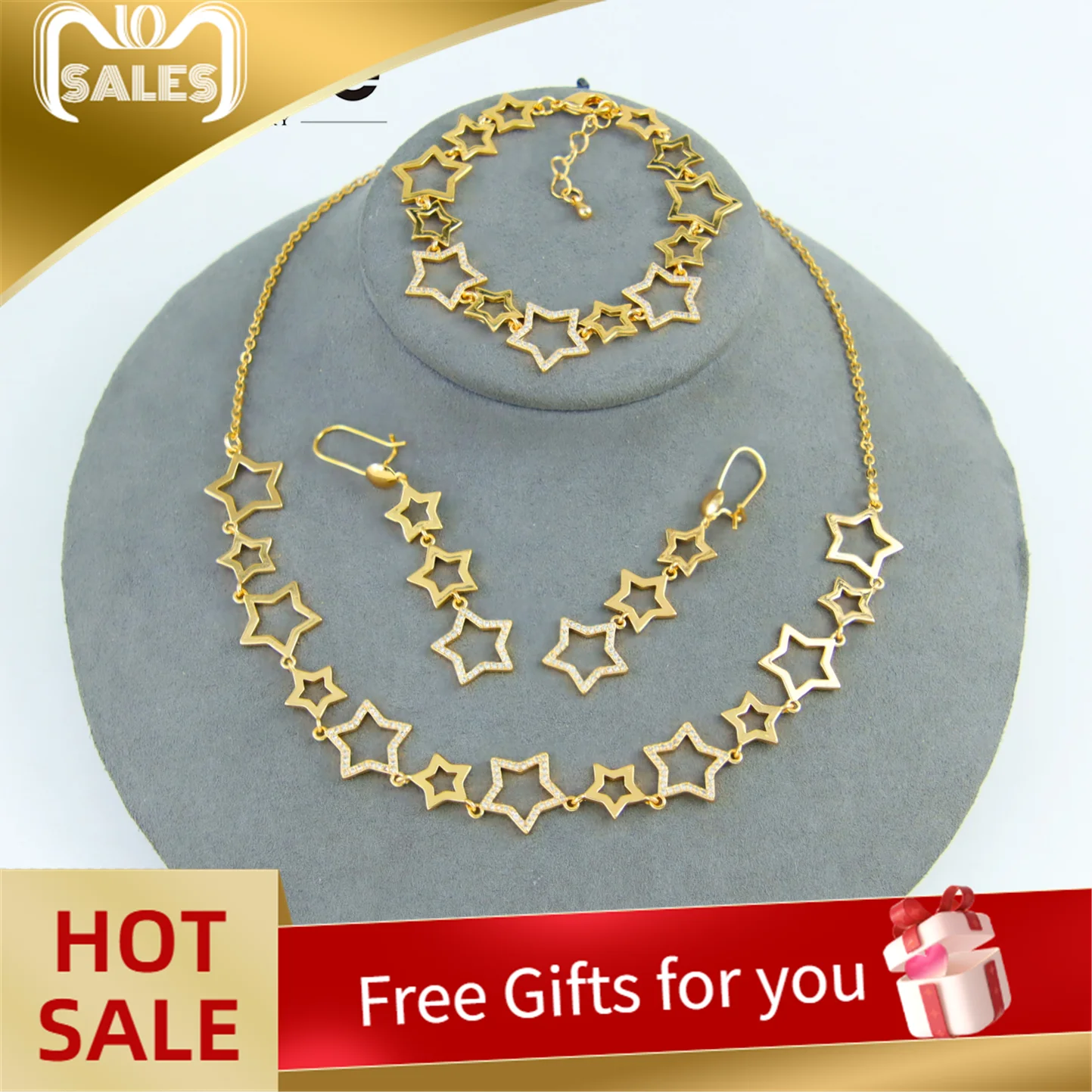 Комплект ювелирных изделий из бразильского циркония, 21-каратное позолоченное итальянское ожерелье-бабочка, браслет, серьги, Дубай, женские ювелирные изделия для мероприятий и вечеринок
Комплект ювелирных изделий из бразильского циркония, 21-каратное позолоченное итальянское ожерелье-бабочка, браслет, серьги, Дубай, женские ювелирные изделия для мероприятий и вечеринок