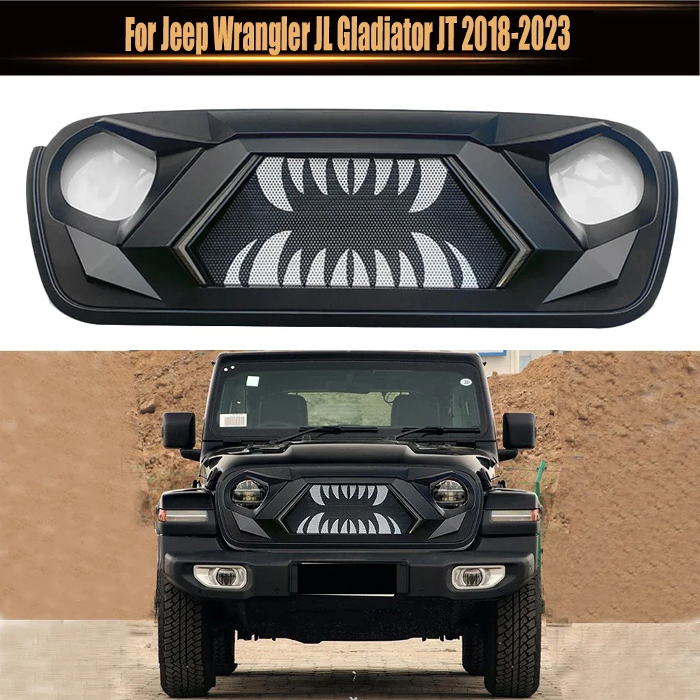 Modified Grille For Jeep Wrangler JL Gladiator JT 2018-2023 Car Exterior Accessories 4x4 Offroad ABS Mesh Grills With DRL Light
Modified Grille For Jeep Wrangler JL Gladiator JT 2018-2023 Car Exterior Accessories 4x4 Offroad ABS Mesh Grills With DRL Light