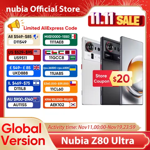 2025 New nubia Z80 Ultra 5G Smartphone Global Version Snapdragon 8 Elite Gen 5 7200mAh 6.85'' 144Hz Oled Display 90W Fast Charg