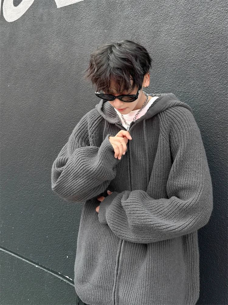 Вязаный кардиган-свитер свободного кроя для мужчин, утепленный, в уличном стиле, для весны и осени, с капюшоном, парная верхняя одежда
Вязаный кардиган-свитер свободного кроя для мужчин, утепленный, в уличном стиле, для весны и осени, с капюшоном, парная верхняя одежда