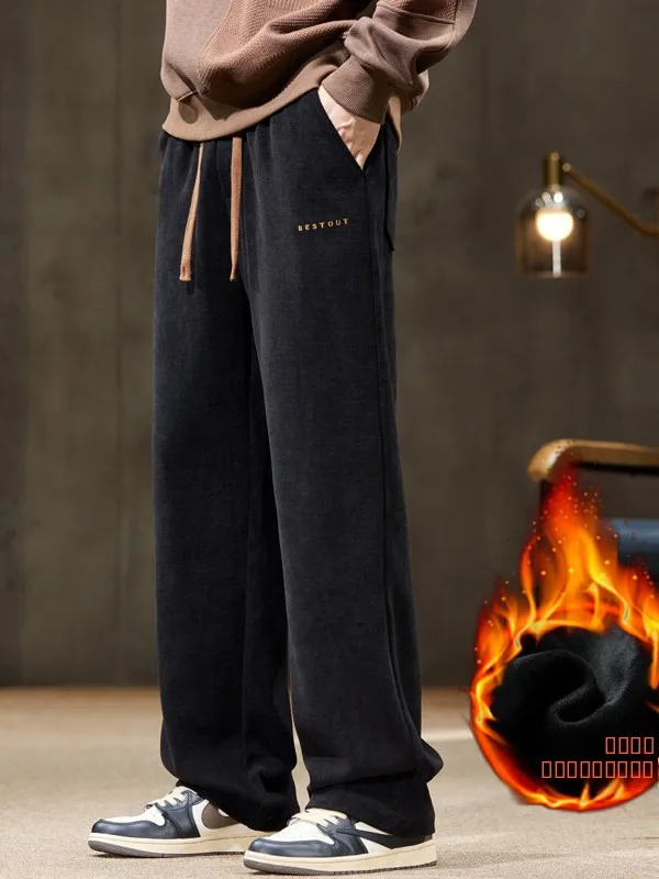 Men's Casual Thiened Corduroy Sweatpants Loose Fit Straight Leg Spor Winter Long Trousers Faionable Youth Sle
Men's Casual Thiened Corduroy Sweatpants Loose Fit Straight Leg Spor Winter Long Trousers Faionable Youth Sle