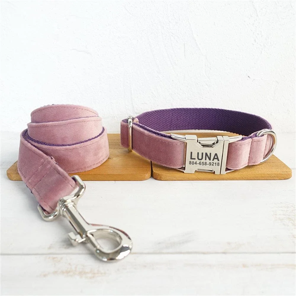 Personalized Dog Collar Custom Pet Collar Free Engraving ID Name Tag Pet Accessory Pink Thick Velvet Puppy Collar Leash
Personalized Dog Collar Custom Pet Collar Free Engraving ID Name Tag Pet Accessory Pink Thick Velvet Puppy Collar Leash
