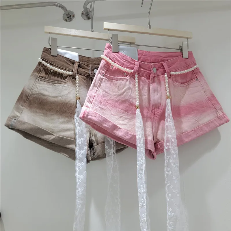 Gradient Denim Wide-leg Shorts with Belt - 2026 New Versatile High-waisted, Slimming, Color Block Rolled Hem A-line Hot Pants
Gradient Denim Wide-leg Shorts with Belt - 2026 New Versatile High-waisted, Slimming, Color Block Rolled Hem A-line Hot Pants