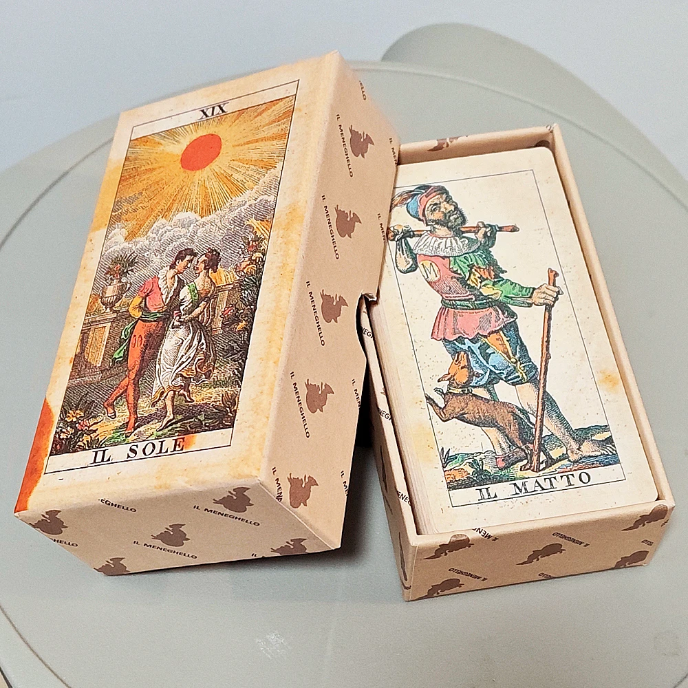 78 Pcs Double-embossed Cards Tarot Soprafino 1830 Vintage Italian Tarot Deck in Rigid Box, Historical Reproduction
78 Pcs Double-embossed Cards Tarot Soprafino 1830 Vintage Italian Tarot Deck in Rigid Box, Historical Reproduction