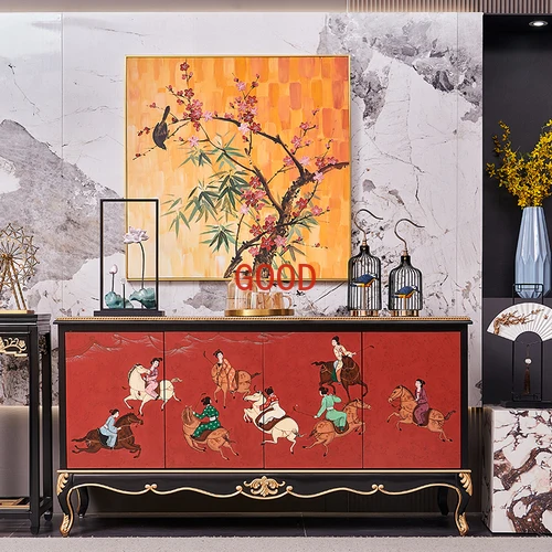 New Chinese Retro Style Red Hand-Painted Solid Wood Art Entrance Cabinet Sideboard Cabinet
New Chinese Retro Style Red Hand-Painted Solid Wood Art Entrance Cabinet Sideboard Cabinet