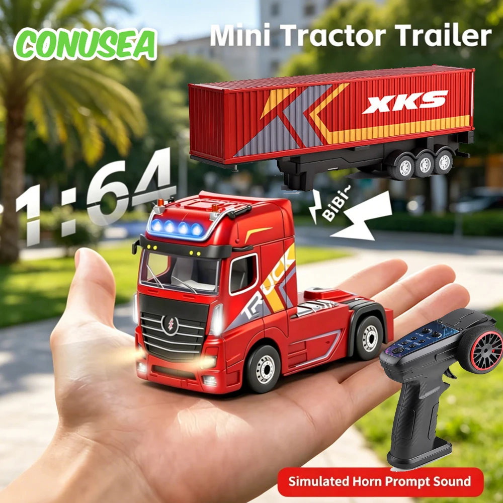 1/64 Rc Car Tractor Truck with Tailer 4Wd Toy Car Drift with Lights Independent Control Liftable Container Radio Control Vehicle
1/64 Rc Car Tractor Truck with Tailer 4Wd Toy Car Drift with Lights Independent Control Liftable Container Radio Control Vehicle