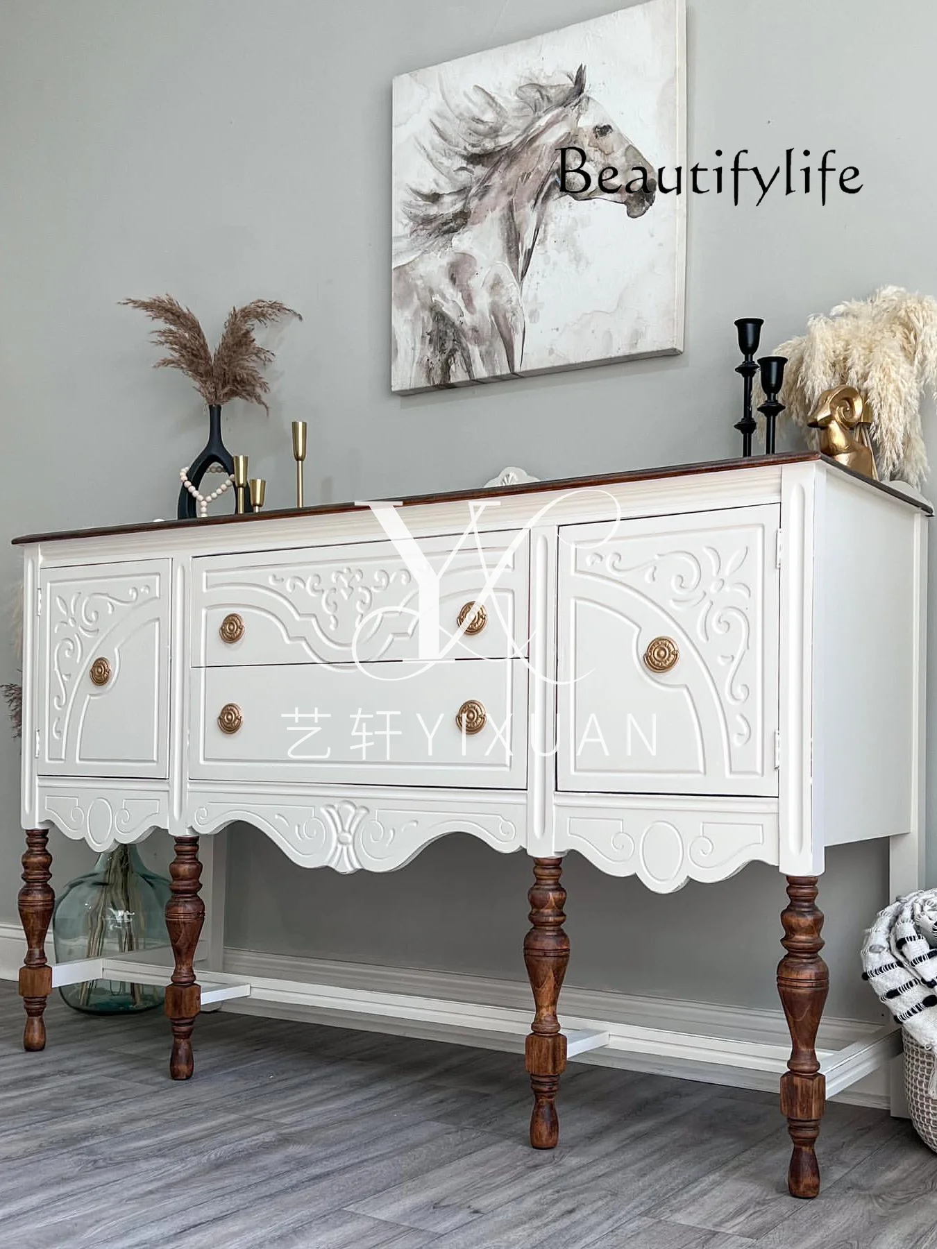 ZY French Retro White Porch Cabinet American Living Room Decorative Cabinet Solid Wood Engraving Furniture Customization
ZY French Retro White Porch Cabinet American Living Room Decorative Cabinet Solid Wood Engraving Furniture Customization
