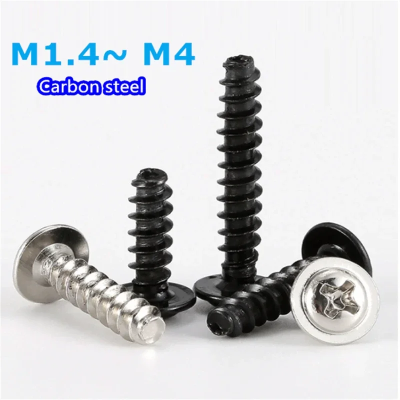 M1.4 M1.7 M2 M2.3 M2.6 M3 M4 Phillips с круглой головкой и шайбой Саморезы из углеродистой стали Винт с черным крестом PWB
M1.4 M1.7 M2 M2.3 M2.6 M3 M4 Phillips с круглой головкой и шайбой Саморезы из углеродистой стали Винт с черным крестом PWB