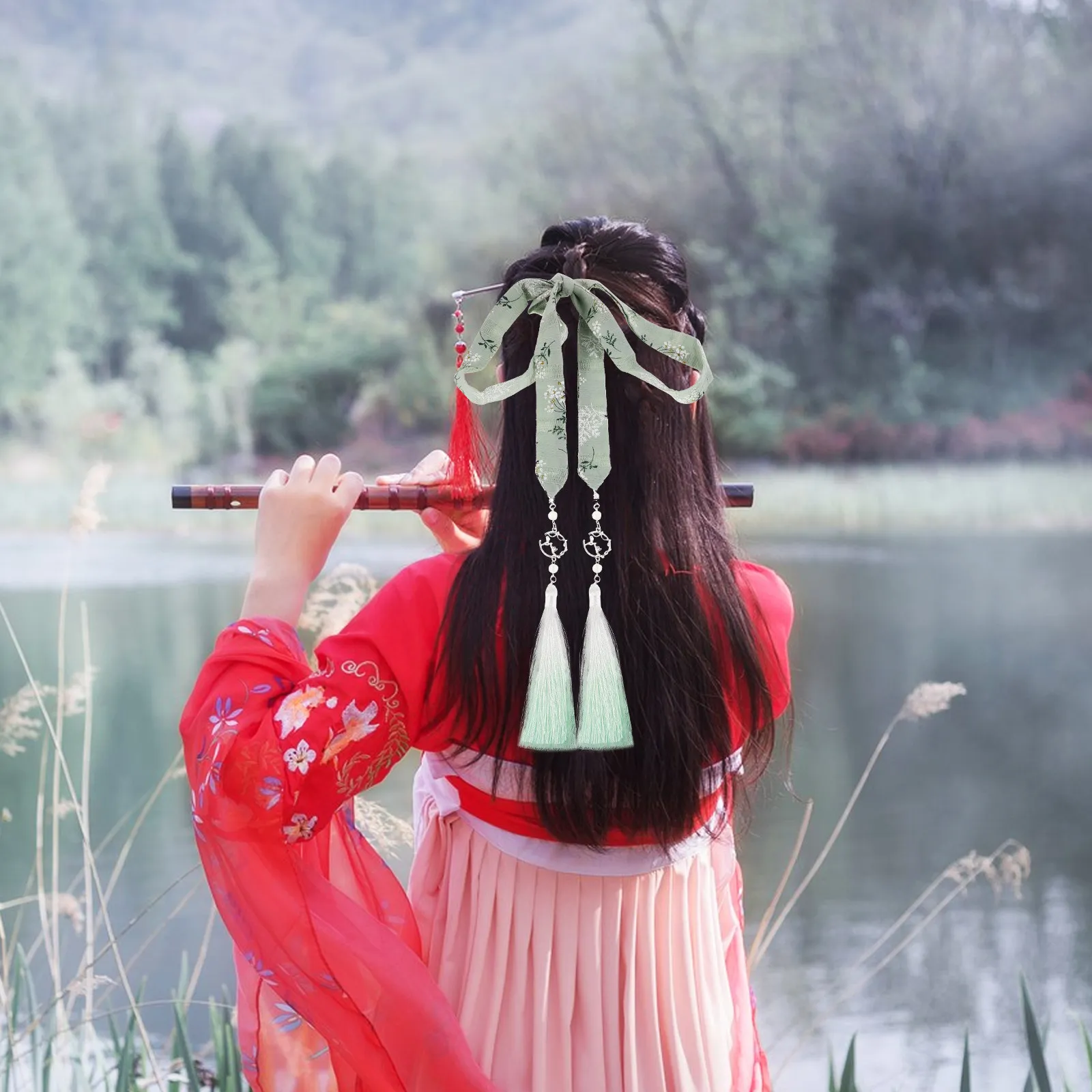 Tassel Hair Ribbon Hanfu Style Artificial Silk Gradient Ribbon Hair Ornament for Hanfu Costume Cultural Festivals Cosplay
Tassel Hair Ribbon Hanfu Style Artificial Silk Gradient Ribbon Hair Ornament for Hanfu Costume Cultural Festivals Cosplay
