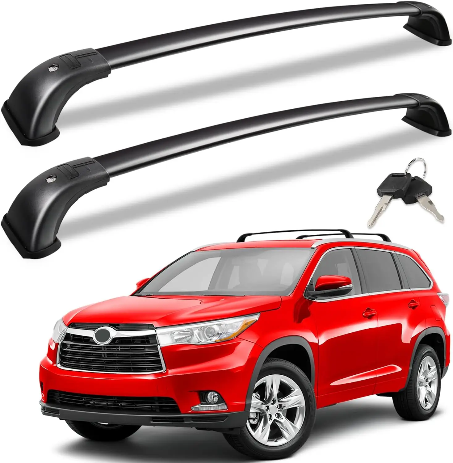 Lockable 220lbs Cross Bars Roof Racks for Toyota Highlander 2014-2019, Aluminum Heavy Duty Anti-Theft Black Matte
Lockable 220lbs Cross Bars Roof Racks for Toyota Highlander 2014-2019, Aluminum Heavy Duty Anti-Theft Black Matte
