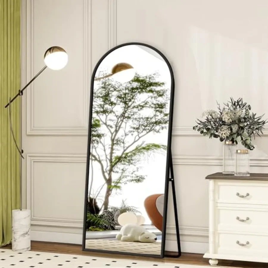 Full Length Mirror for Bedroom, Living Room, Entryway: 56 x 18 Arched Aluminum Alloy Frame, Silver, Versatile Standing/Hanging/
Full Length Mirror for Bedroom, Living Room, Entryway: 56 x 18 Arched Aluminum Alloy Frame, Silver, Versatile Standing/Hanging/