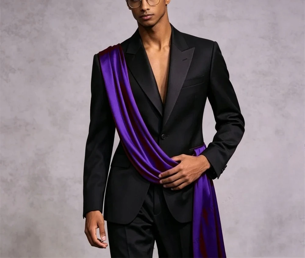 Customized Satin No Ribbon Men's Black Suit Set, Jacket Pants Formal Events Suit, XS-5XL Plus Size Tall Big Man Suits No RIbbon
Customized Satin No Ribbon Men's Black Suit Set, Jacket Pants Formal Events Suit, XS-5XL Plus Size Tall Big Man Suits No RIbbon