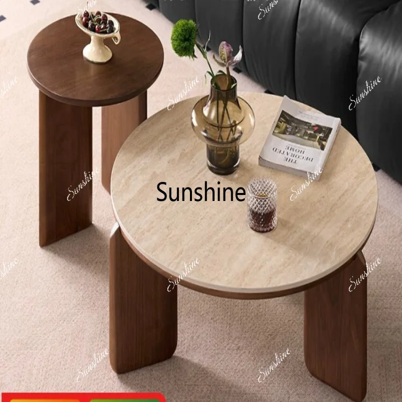 Simple combination of ancient travertine in the living room of solid wood coffee table
Simple combination of ancient travertine in the living room of solid wood coffee table