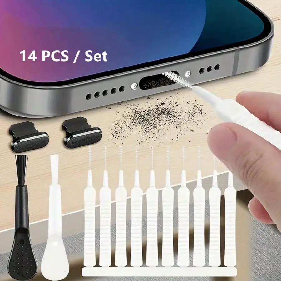 14pcs Phone Charger Port Cleaner Kit, Reusable Cleaning Brush Set for Charging Port, Speaker and Cell Phone Detail Cleaning Tools
14pcs Phone Charger Port Cleaner Kit, Reusable Cleaning Brush Set for Charging Port, Speaker and Cell Phone Detail Cleaning Tools