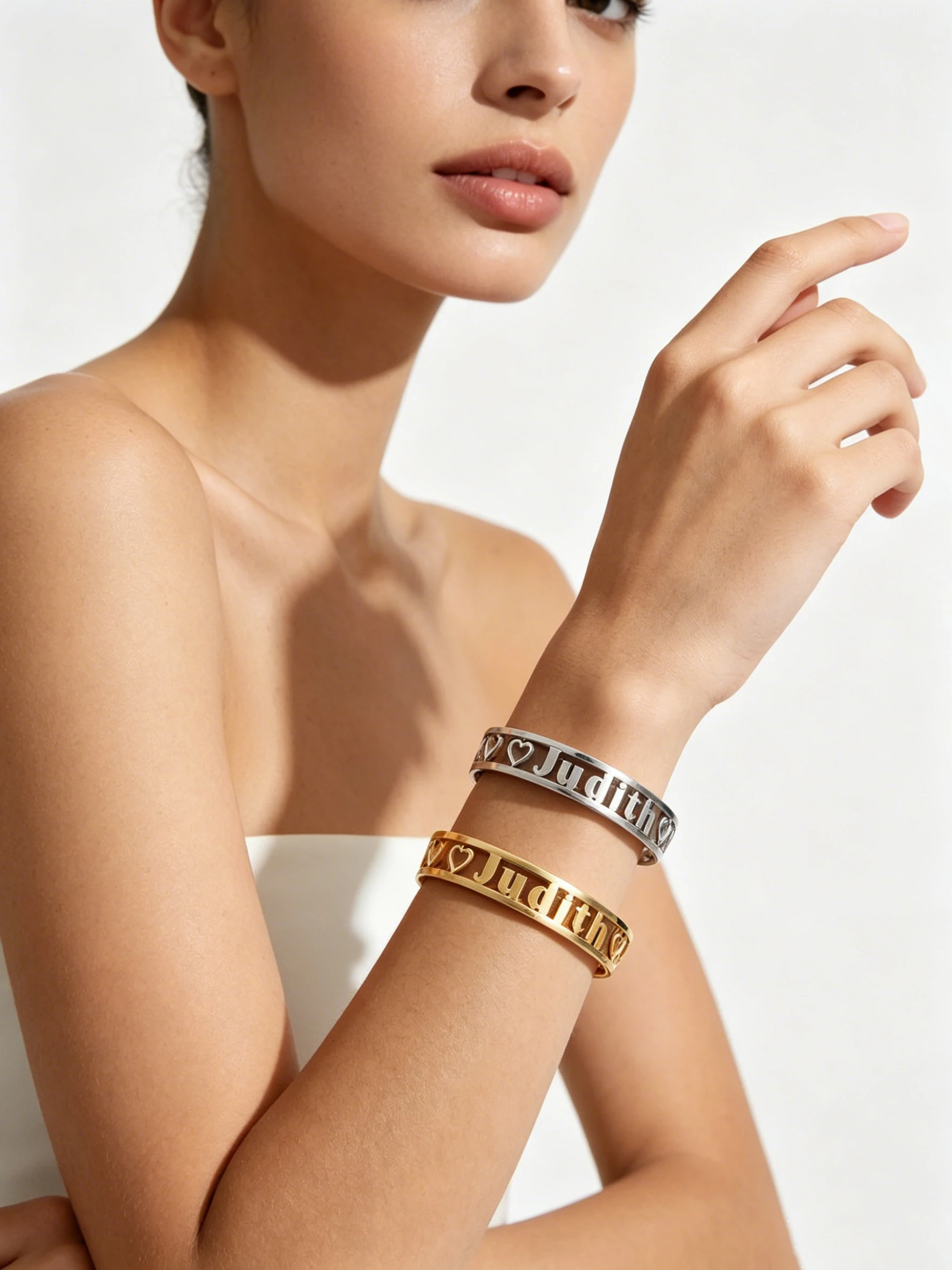 Custom Name Heart Bangle Personalized Hollow Nameplate Open Cuff Bracelet Bespoke Full Bangles For Women Stainless Steel Jewelry
Custom Name Heart Bangle Personalized Hollow Nameplate Open Cuff Bracelet Bespoke Full Bangles For Women Stainless Steel Jewelry