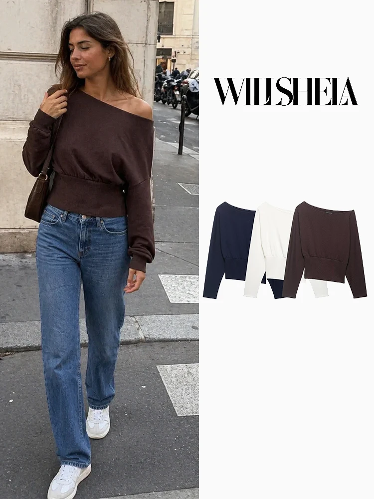 Willshela Women Fashion Solid Elastic Waist Pullover Sweatshirts Vintage Asymmetrical Neck Long Sleeves Female Chic Lady Tops
Willshela Women Fashion Solid Elastic Waist Pullover Sweatshirts Vintage Asymmetrical Neck Long Sleeves Female Chic Lady Tops