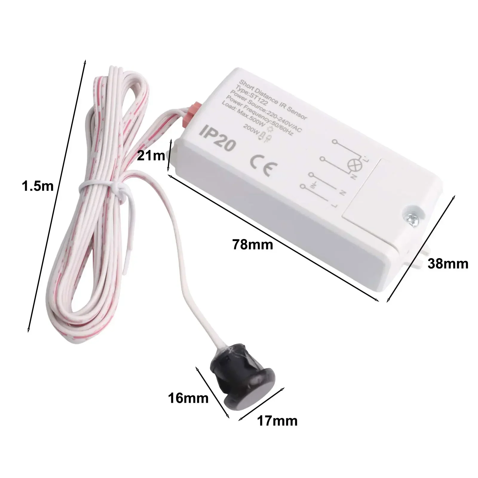 Cabinet Wave Switch Infrared Switch 200W Rated Load For Energy-saving Lamps 500W Rated Load For Incandescent Lamps
Cabinet Wave Switch Infrared Switch 200W Rated Load For Energy-saving Lamps 500W Rated Load For Incandescent Lamps