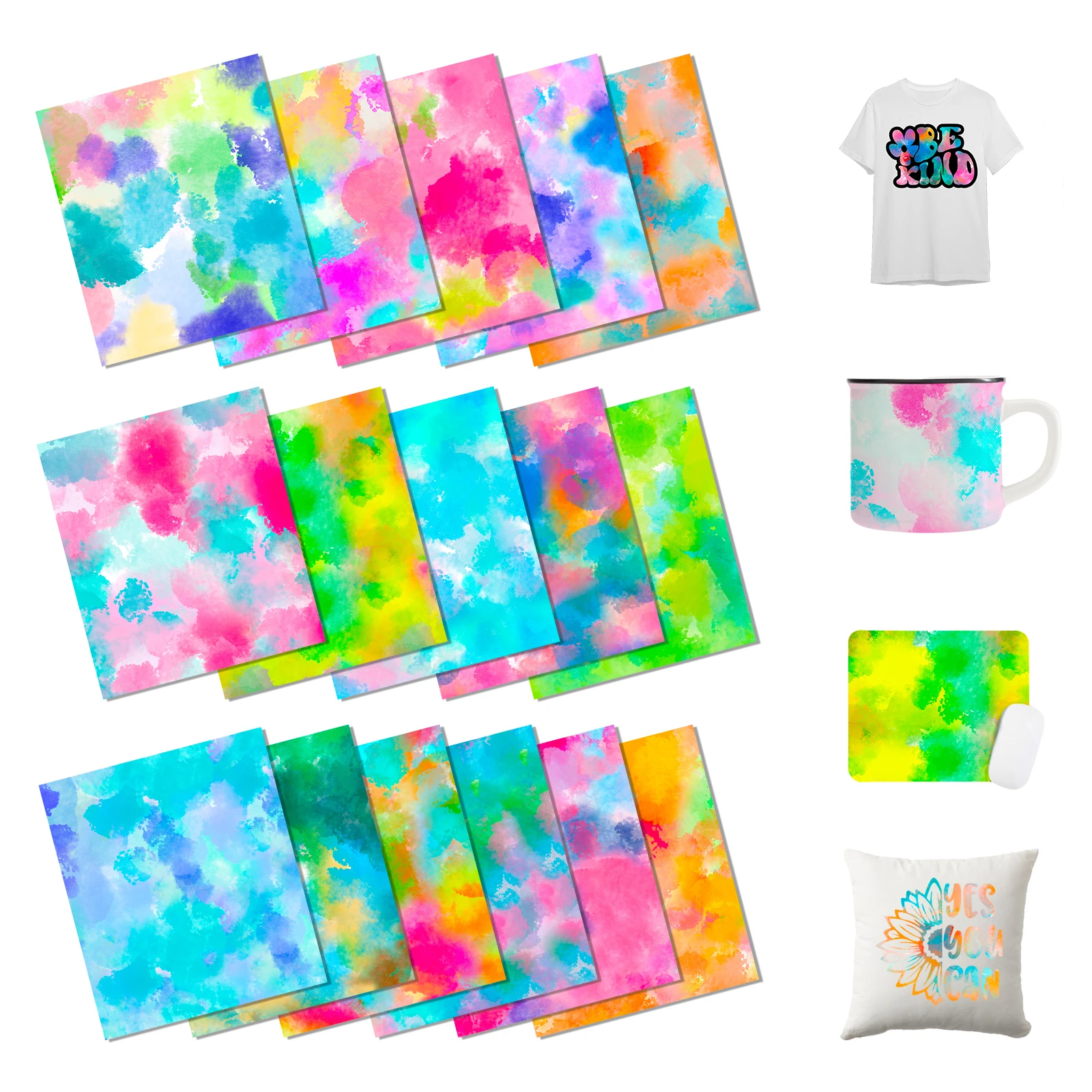 Tie Dye Clouds Sublimation Transfer Ink Paper 16 Sheets 12inches * 10inches Watercolor Sublimation Paper Transfer Sheets for Mug
Tie Dye Clouds Sublimation Transfer Ink Paper 16 Sheets 12inches * 10inches Watercolor Sublimation Paper Transfer Sheets for Mug