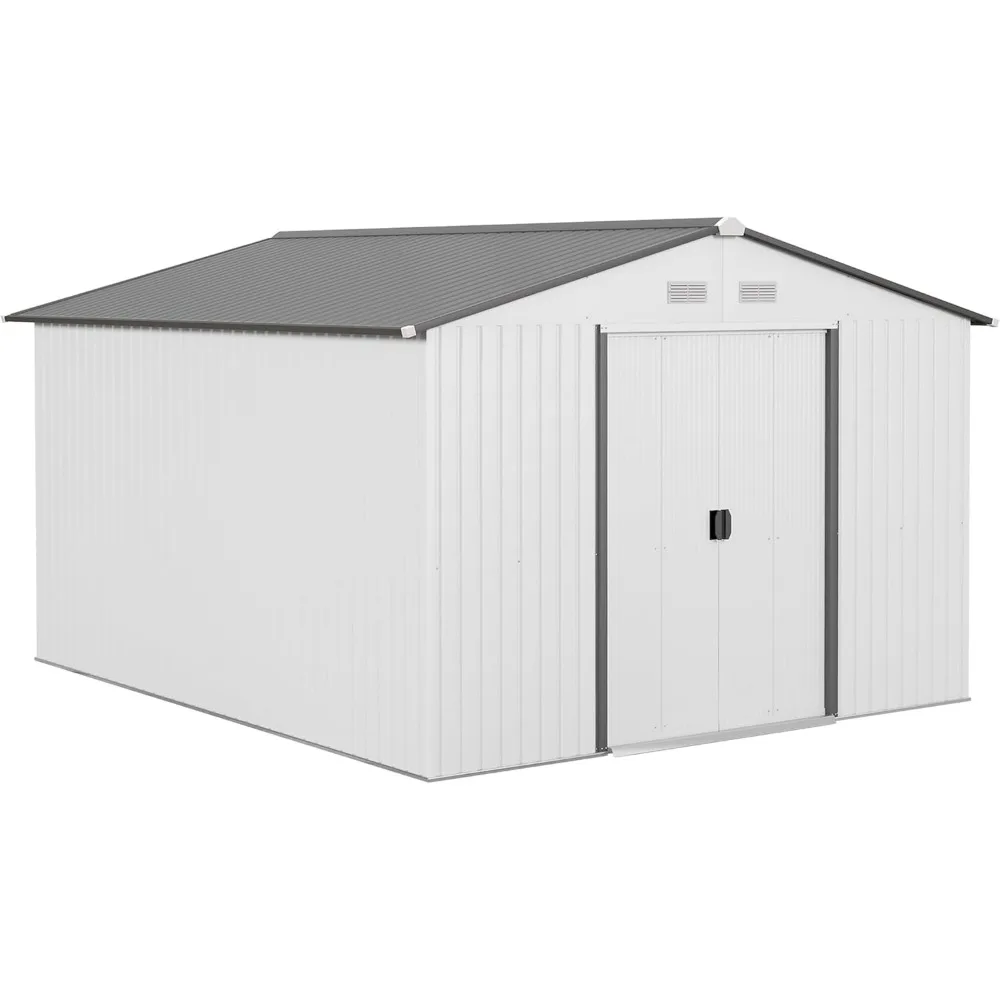 11' x 9' Outdoor Storage Shed, Garden Tool Metal Shed with Foundation Kit, Double Lockable Door, Air Vents and Sloping
11' x 9' Outdoor Storage Shed, Garden Tool Metal Shed with Foundation Kit, Double Lockable Door, Air Vents and Sloping