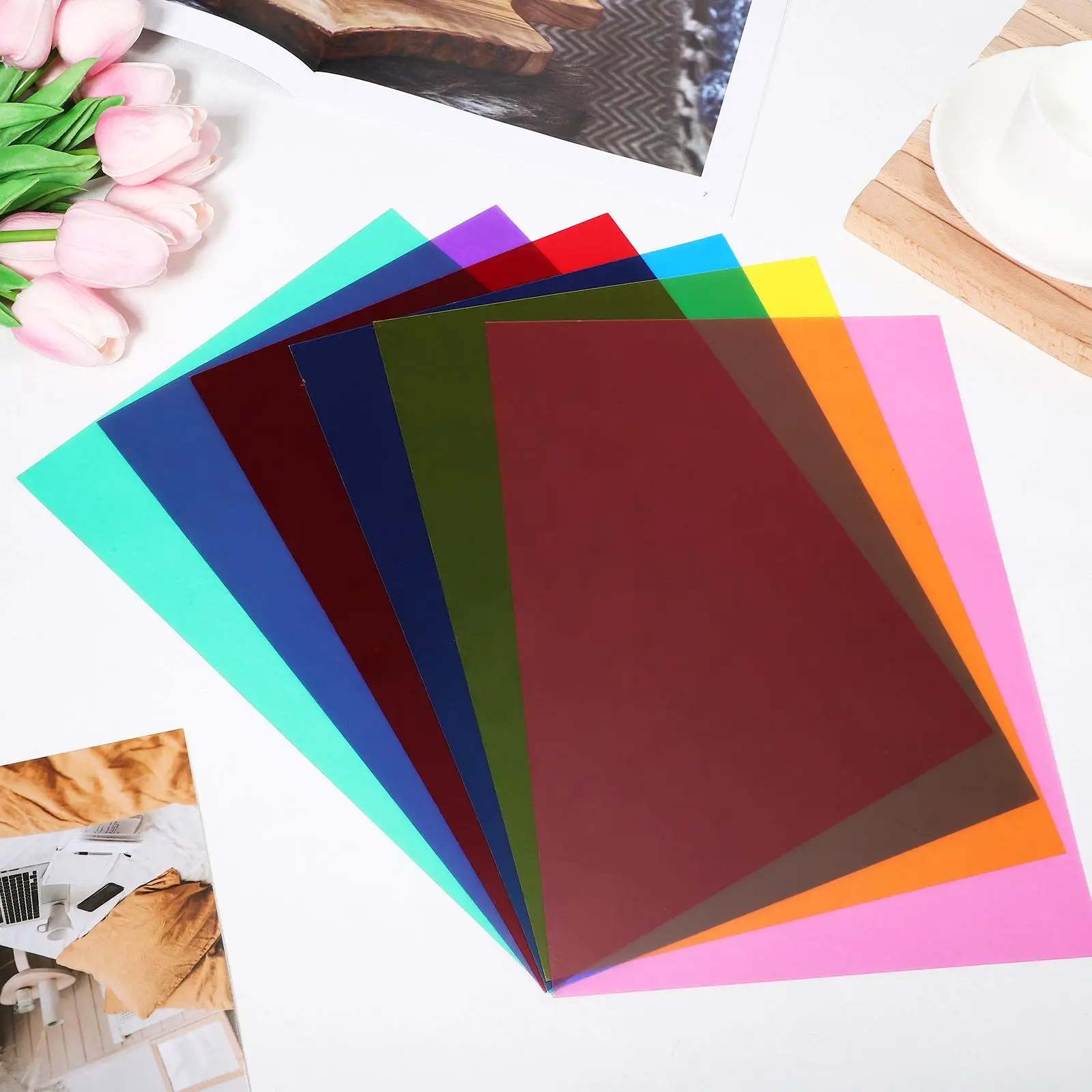 12 Pcs Colored PET Film 29 7x21 cm High Transparency Customizable Size Color Gels Photography Lighting Accessories
12 Pcs Colored PET Film 29 7x21 cm High Transparency Customizable Size Color Gels Photography Lighting Accessories