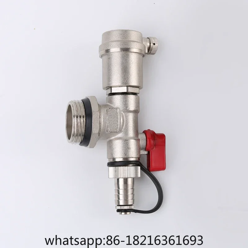 Three tail piece exhaust and drainage valve at the end of the water distributor, 1-inch external wire underfloor heating valve
Three tail piece exhaust and drainage valve at the end of the water distributor, 1-inch external wire underfloor heating valve