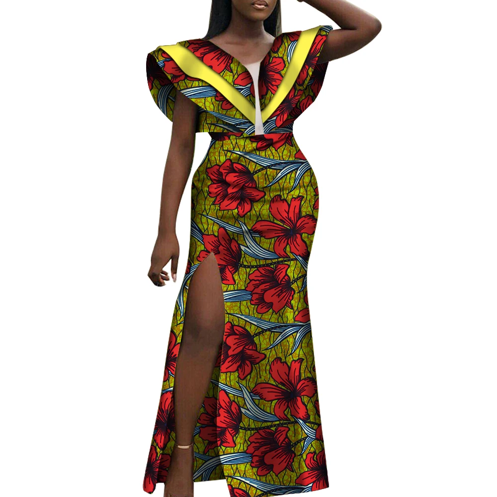 Bintarealwax Women Dresses African Ankara Print Deep V-Neck Loose Empire Plus Size Dashiki Outfits Wax Batik Dress WY4186
Bintarealwax Women Dresses African Ankara Print Deep V-Neck Loose Empire Plus Size Dashiki Outfits Wax Batik Dress WY4186