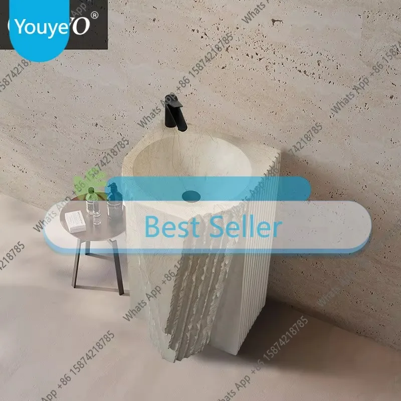 N64 Imitation marble stone pattern art basin special-shaped column basin integrated floor-to-ceiling sink high-end face wash tab
N64 Imitation marble stone pattern art basin special-shaped column basin integrated floor-to-ceiling sink high-end face wash tab